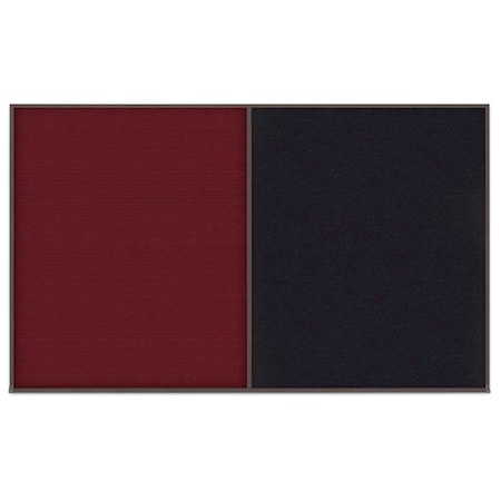 United Visual Products Double Door Radius Corkboard, 42"x32", Sat, UV70025RC-SATIN-DBURGU UV70025RC-SATIN-DBURGU